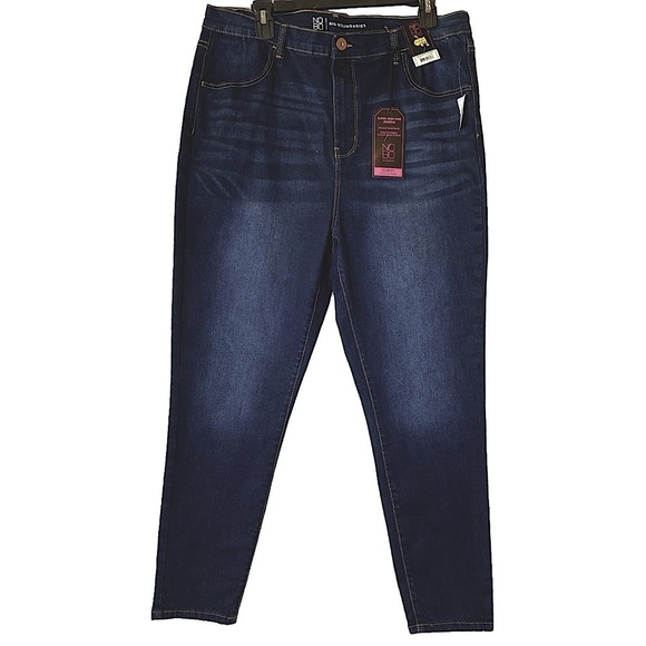 No Boundaries NOBO Plus size 19 juniors High Rise Skinny Curvy Dark Wash Jeans - Picture 2 of 10